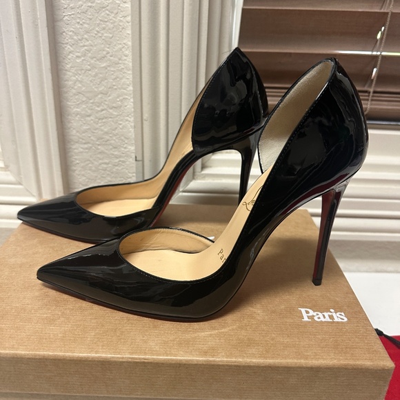 Christian Louboutin Iriza Patent Open-Side Red Sole Pump - Picture 4 of 7